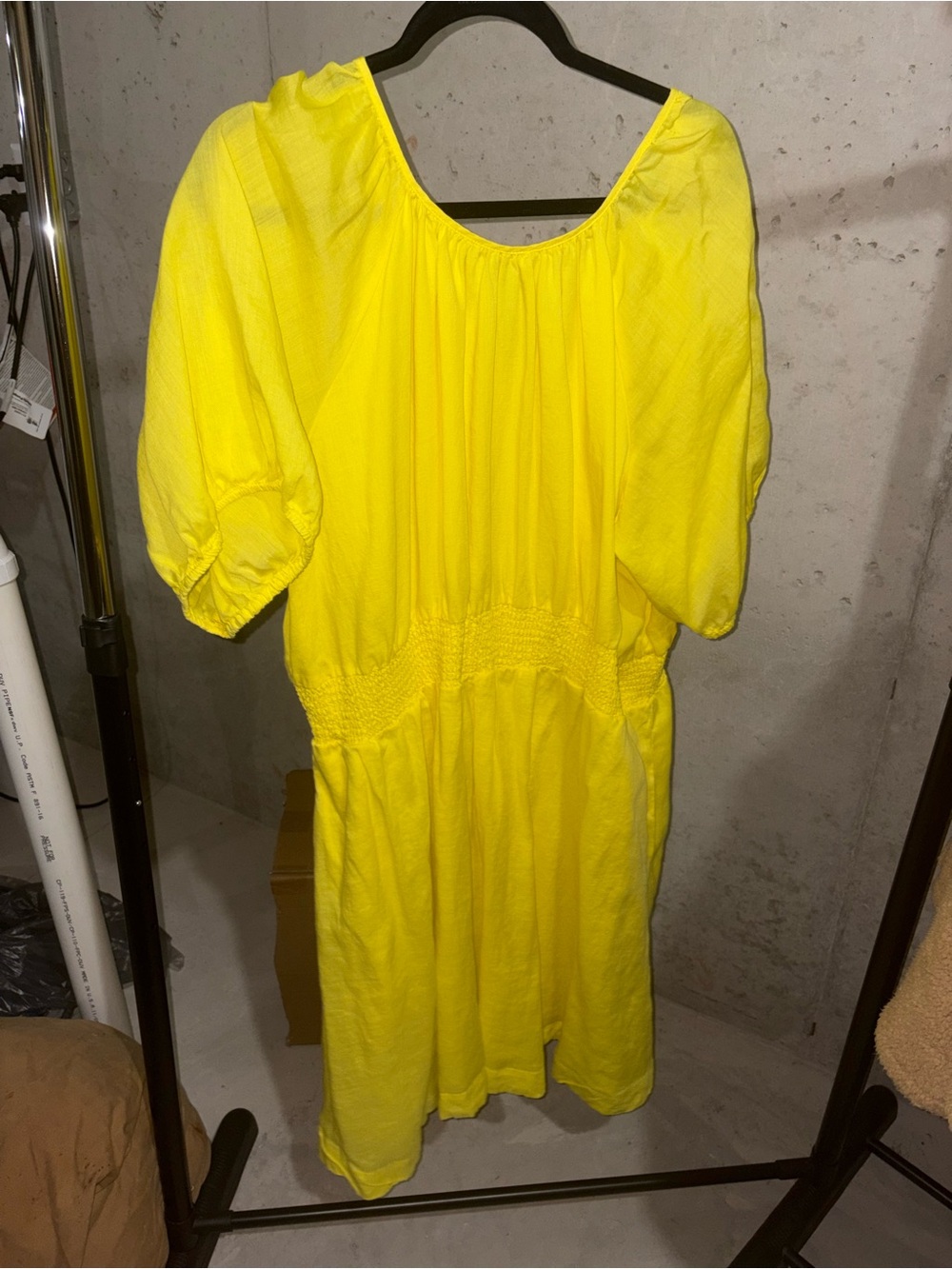 Draper James Bright Yellow Puff Sleeve Casual Dress